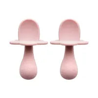 Blush Pink Silicone Infant Spoons by Grabease