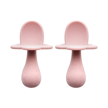 Grabease Double Silicone Baby Spoon Set in Blush Pink