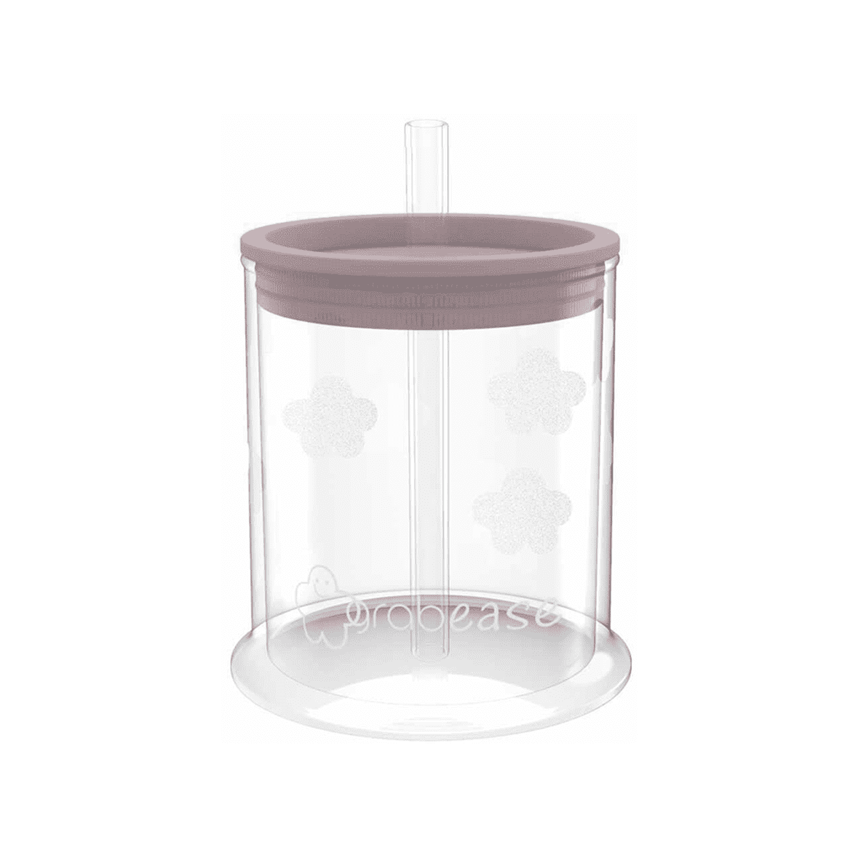 Pink Grabease 3 in 1 baby cup used as a straw cup