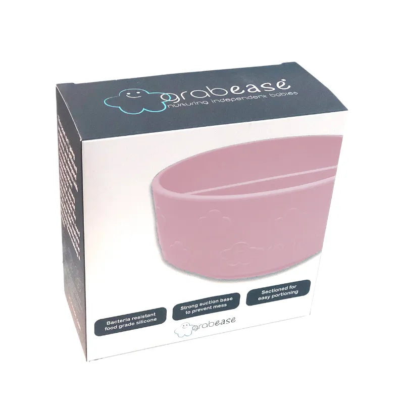 Pink Silicone Suction Bowl for Baby in box