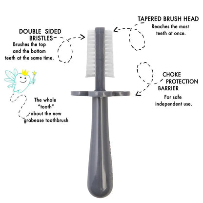 Grabease Double-Sided Toothbrush Grey Grabease Double-Sided Toothbrush for infants and toddlers with featuures and benefits 